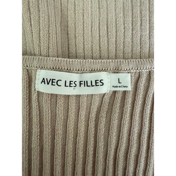 Avec Les Filles Luxe Body Knit Sweater Tank Top Size Large - Picture 2 of 5